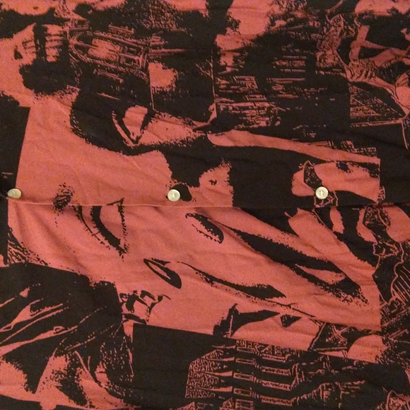 Future Monster's Pretty in Pink Dracula Castle print button up shirt XXL slim - Picture 5 of 8